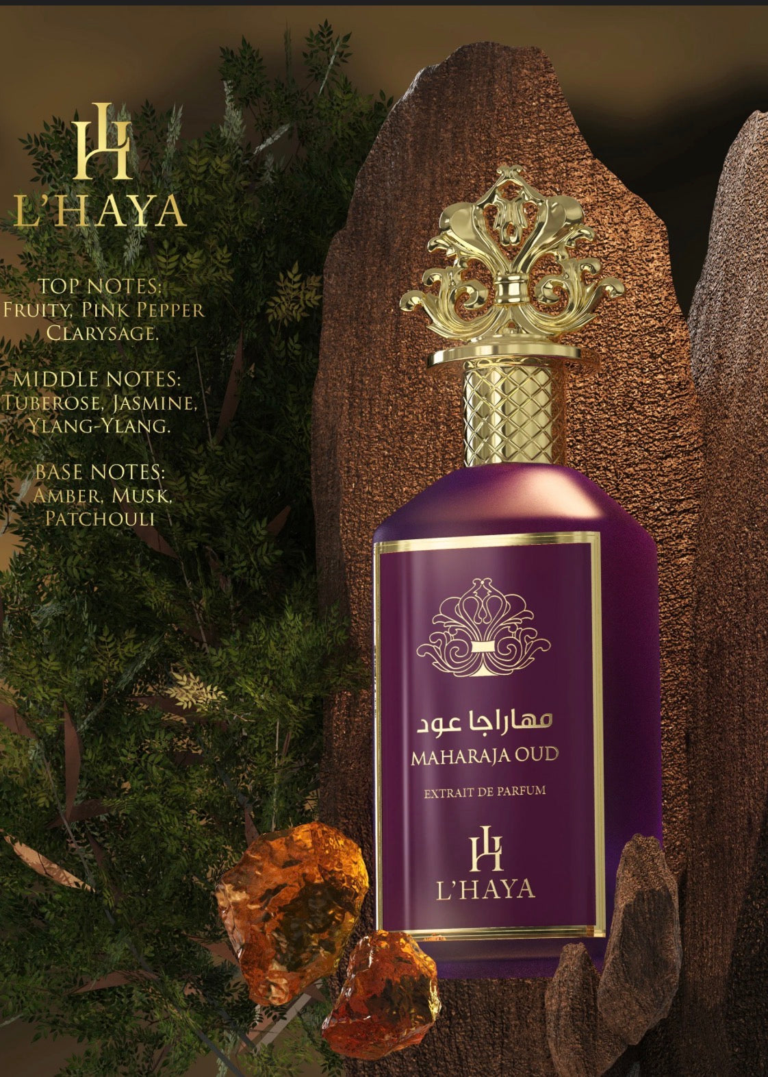 Luxury perfumery launched in 2023 from Dubai, L'Haya perfumes, offer a blend of modern luxury, combining fresh, fruity, and sweet opening notes (like champagne, woody, citrus) with rich floral hearts (gardenia, jasmine) bergamot patchouli musk Amber